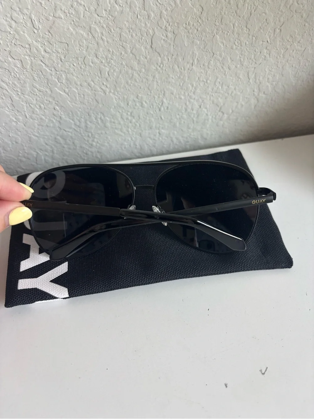 Quay Australia black aviator sunglasses